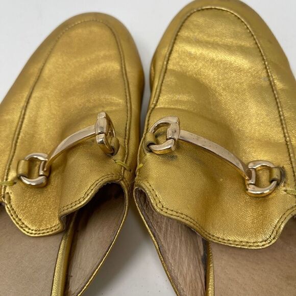 Silent D Women's Mule Slides Shoes Horsebit Slip On Flat Shoes Gold Size EU 40 - Picture 6 of 11